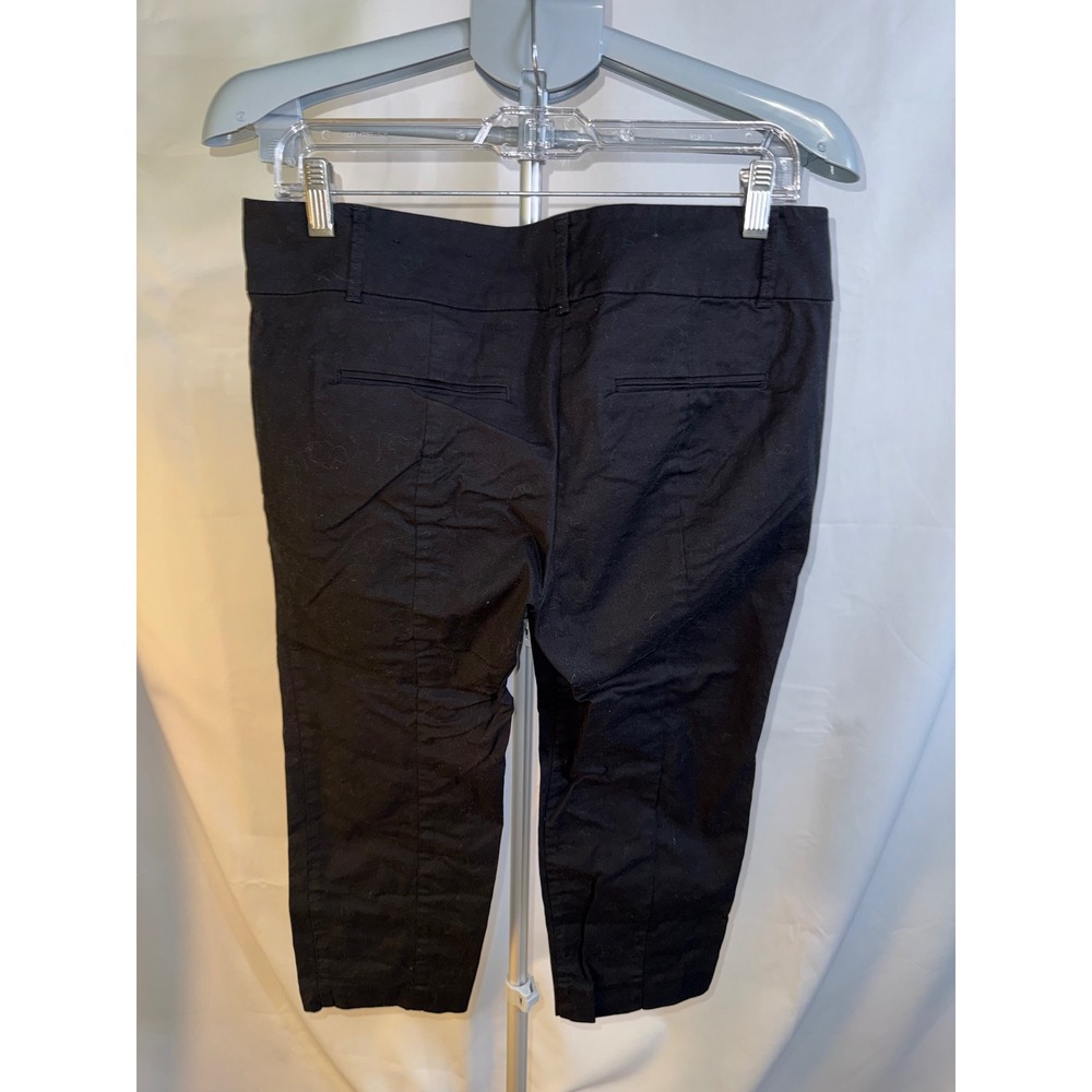 Ann Taylor Petite Black Capri Pants Women 8P Cropped Dress Trousers Stretch Work